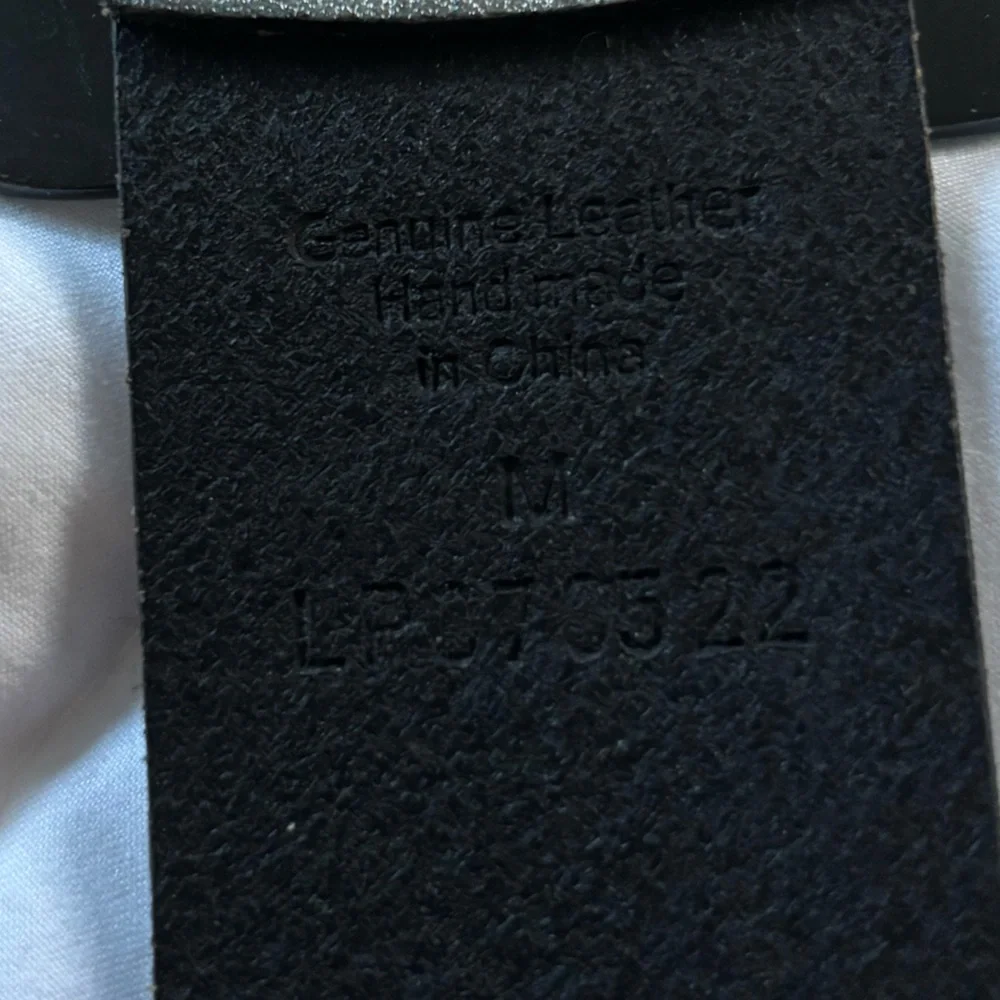 Silver and Black Patterned Leather Belt